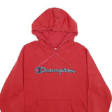 CHAMPION Mens Red Pullover Hoodie L Cotton Blend Casual Sweatshirt