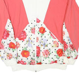 CHE COSA Womens White & Pink Floral Cotton Blend Jacket XS Zip Casual