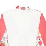 CHE COSA Womens White & Pink Floral Cotton Blend Jacket XS Zip Casual