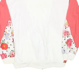 CHE COSA Womens White & Pink Floral Cotton Blend Jacket XS Zip Casual