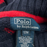 Age 12 Months Polo By Ralph Lauren Striped 1/4 Zip - 3XS Navy Cotton
