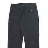 DICKIES Mens Cotton Black Regular Fit Straight Trousers W38 L32 Durable Workwear