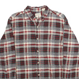 RED HEAD Mens Grey & Red Check Shirt M Button-Down Collar Long Sleeve Cotton