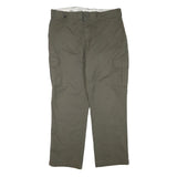 DICKIES Mens Olive Green Regular Cargo Trousers W38 L32 Cotton Blend Zip