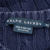Ralph Lauren Cable Knit Sweater - XS Navy Cotton