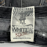 White Tag Contrast Stitch Jeans - 32W 30L Dark Wash Cotton