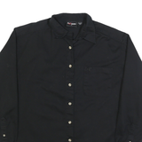 CHASE AUTHENTICS Mens Black Shirt XL Cotton Button Front Logo Pocket Casual