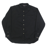 CHASE AUTHENTICS Mens Black Shirt XL Cotton Button Front Logo Pocket Casual