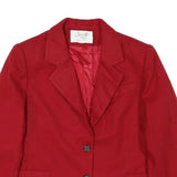 SAVILLE Womens Red Button Cotton Blend Classic Jacket M Petites Formal