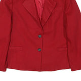 SAVILLE Womens Red Button Cotton Blend Classic Jacket M Petites Formal