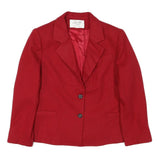 SAVILLE Womens Red Button Cotton Blend Classic Jacket M Petites Formal