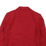 SAVILLE Womens Red Button Cotton Blend Classic Jacket M Petites Formal