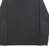 TIMBERLAND Mens Black Long Sleeve Plain S Cotton Blend Polo Shirt Casual