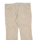 Womens Cotton Blend Beige Regular Fit Straight Leg Trousers W40 L28 Casual