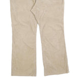 Womens Cotton Blend Beige Regular Fit Straight Leg Trousers W40 L28 Casual