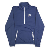 NIKE Mens Blue 1/4 Zip S Polyester Blend Sports Sweatshirt