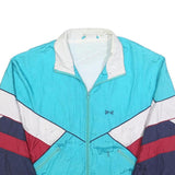 LETS JET Mens Blue & Red Nylon Zip Jacket S Retro 80s Colourblock Casual