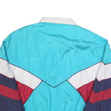 LETS JET Mens Blue & Red Nylon Zip Jacket S Retro 80s Colourblock Casual