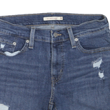 LEVI'S Womens Denim Blue Casual Shorts S W28 Distressed Roll Hem