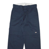 DICKIES Mens Cotton Blend Navy Regular Fit Straight Leg Trousers W32 L30