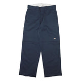 DICKIES Mens Cotton Blend Navy Regular Fit Straight Leg Trousers W32 L30