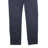 WOOLRICH Womens Cotton Blend Navy Regular Leg Trousers W28 L28 Zip Closure