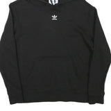 ADIDAS Womens Black Hoodie M Cotton Blend Pullover Lightweight Hooded Sweatshirt