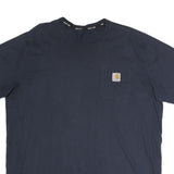 CARHARTT Mens Navy Blue Pocket T-Shirt 2XL Short Sleeve Crew Neck Workwear