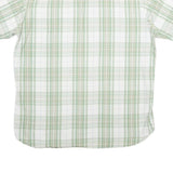 TIMBERLAND Mens White & Green Checked Cotton Blend Shirt L Casual Summer
