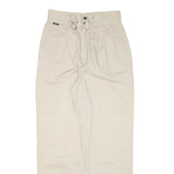 FANTY Womens Cotton Blend Cream Relaxed Straight Trousers W27 L29 Casual Wear