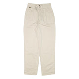 FANTY Womens Cotton Blend Cream Relaxed Straight Trousers W27 L29 Casual Wear