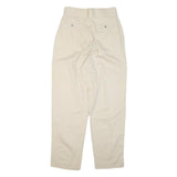 FANTY Womens Cotton Blend Cream Relaxed Straight Trousers W27 L29 Casual Wear