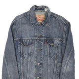 LEVI'S Mens Blue Cotton Blend Denim Jacket M Classic Button Closure Retro Style