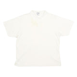 AUREA Mens White Short Sleeve Plain Polo Shirt L Cotton Blend Classic