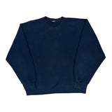 90S Blank Gildan Sweatshirt - Large Navy Cotton
