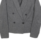 MINIMUM Womens Grey & Black Houndstooth Classic Wool Button Jacket S