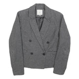 MINIMUM Womens Grey & Black Houndstooth Classic Wool Button Jacket S