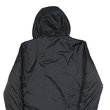 ADIDAS Mens Black Track Jacket S Polyester Blend Zip Hooded Plain Sports Coat