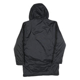 ADIDAS Mens Black Track Jacket S Polyester Blend Zip Hooded Plain Sports Coat