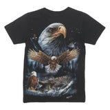 WILD Mens Black Eagle Graphic T-Shirt S Short Sleeve Crew Neck Cotton