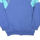 KELLY Womens Blue Aqua Cotton Blend Jacket S Printed Zip Casual Retro 1980s