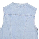 UNDERGROUND Womens Blue Denim Waistcoat M Cotton Blend Button Plain Casual