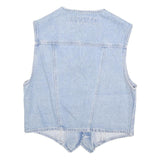 UNDERGROUND Womens Blue Denim Waistcoat M Cotton Blend Button Plain Casual