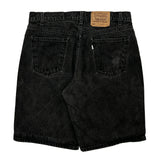 550 White Tab Levis Denim Shorts - 34W 11L Black Cotton