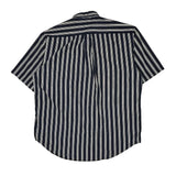 Vintage Tommy Hilfiger Striped Short Sleeve Shirt - Large Navy Cotton