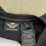Skull Logo Harley Davidson Long Sleeve T-Shirt - XL Black Cotton