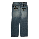 Brooklyn Express Studded Jeans - 36W 34L Blue Cotton