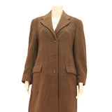 BURBERRY Womens Brown Classic Cotton Blend Jacket M Button Closure Plain