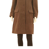 BURBERRY Womens Brown Classic Cotton Blend Jacket M Button Closure Plain