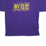 GILDAN Mens Purple & Yellow Cruise Ques Graphic T-Shirt XL Short Sleeve Crew